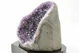 Tall Amethyst Cluster With Wood Base - Uruguay #199722-2